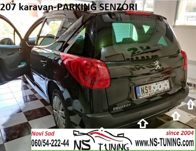 pezo 207 karavan ugradnja parking senzora crni novi sad ns tuning ekran i zvuk